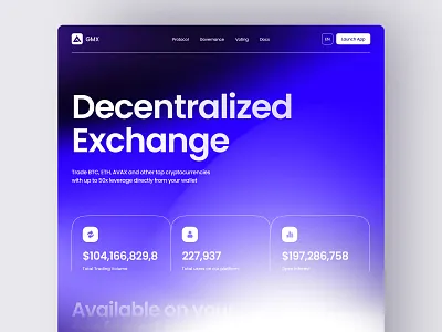 GMX DeFi Redesign blockchain crypto cryptocurrency dapp defi exchange landing page trend ui uidesign ux web3 webdesign website