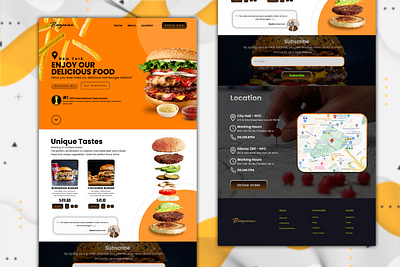 Fast Food Web Site: Landing Page UI / UX Design app design fast food design figma food website design graphic design landing page landing page design mobile design ui ux website design