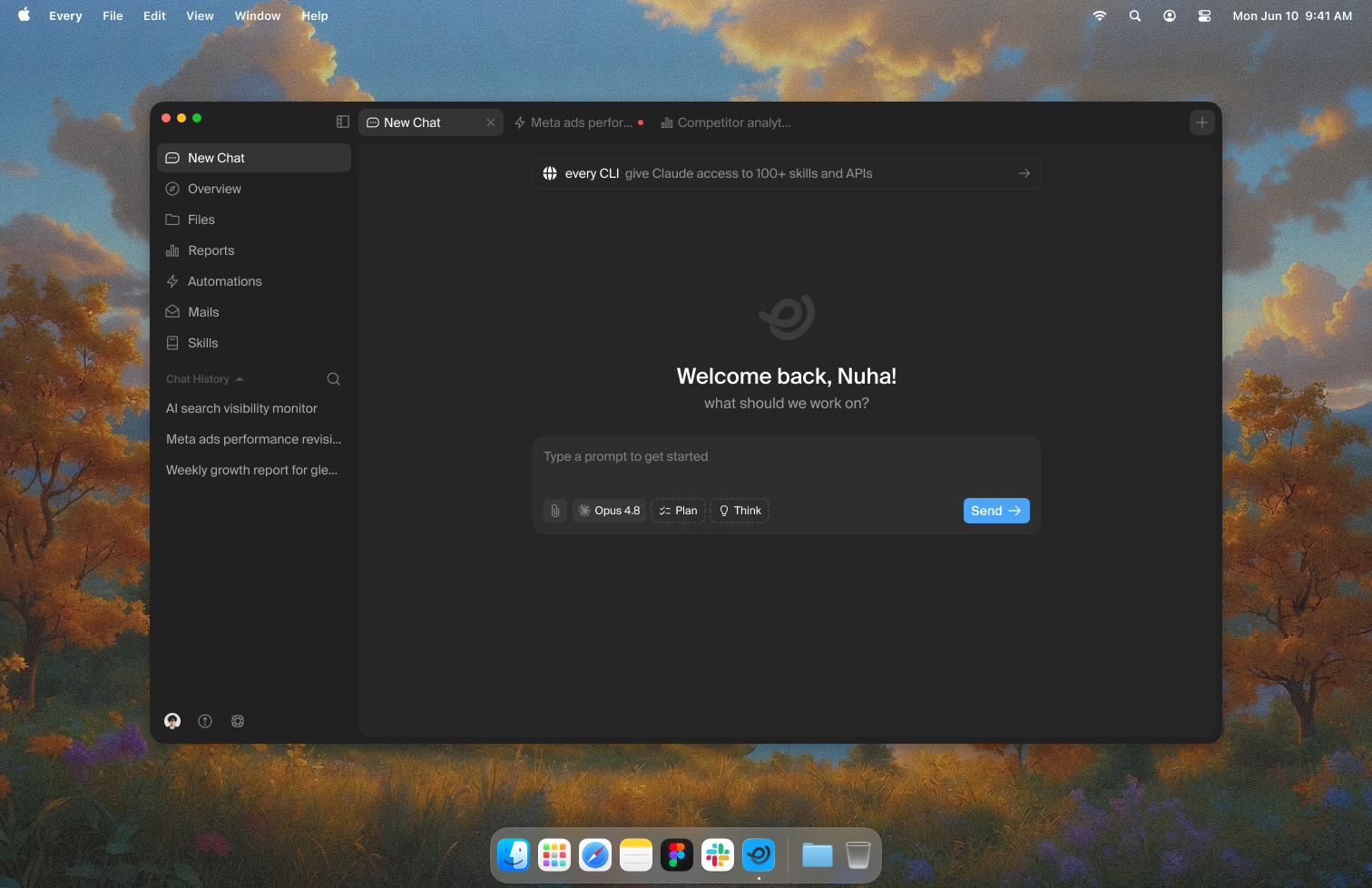 every.ai - AI Agent App ai ai agent ai app ai chat ai design artificial intelligence clean dashboard mac mac app ui uidesign uidesigner uiux uiuxdesign userinterface web app