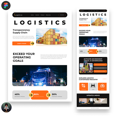 Logistic Landing page UI design frontenddeveloper ux web design