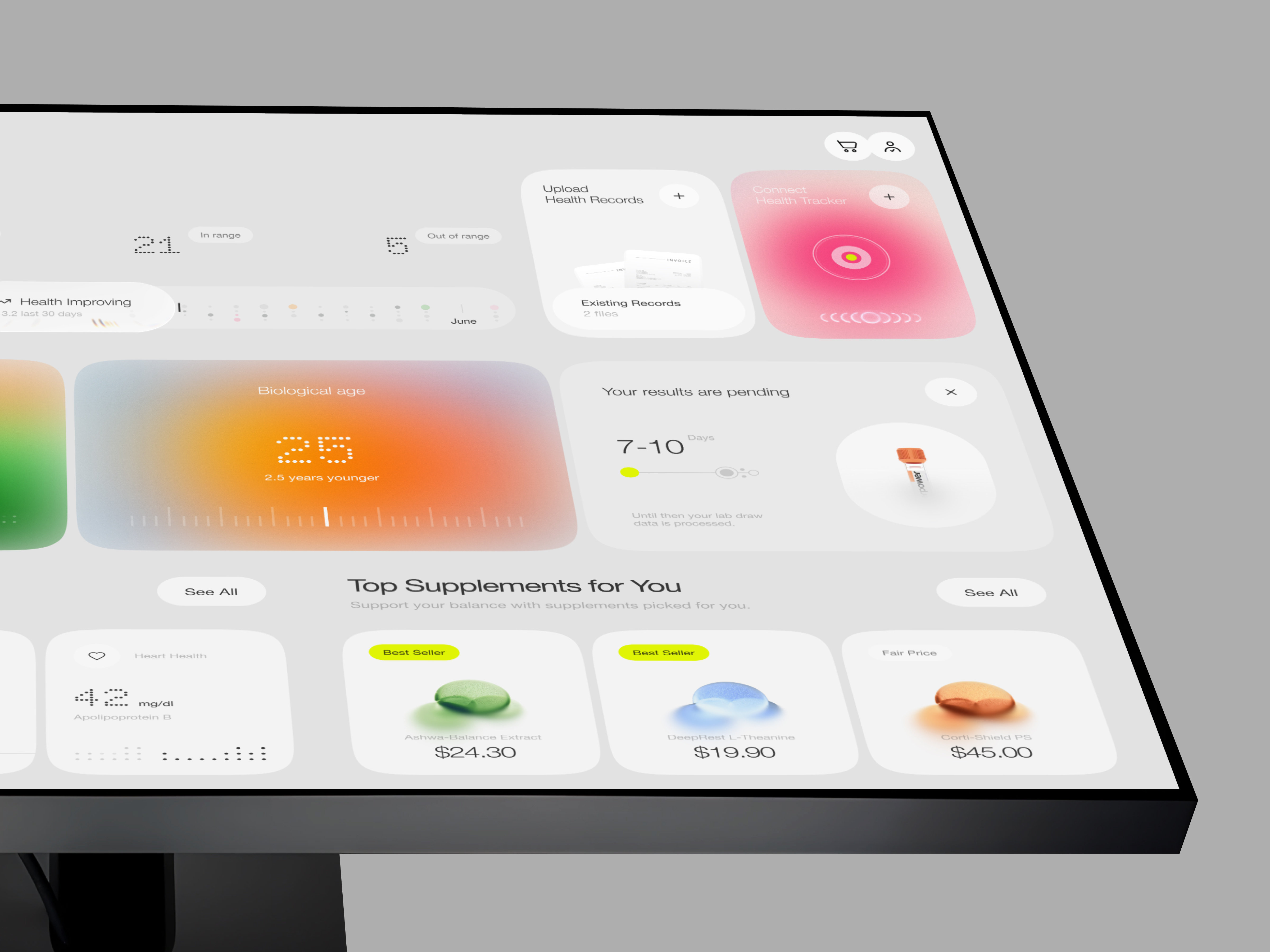 SuperPower – Smart Health Tracking Web App ai app b2b business crm dashboard design health healthcare interface mobile product product design saas software tracking ui ux vv web