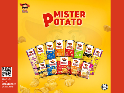 Potato chip template advertisement branding canva design food graphic design media social poster product promote template