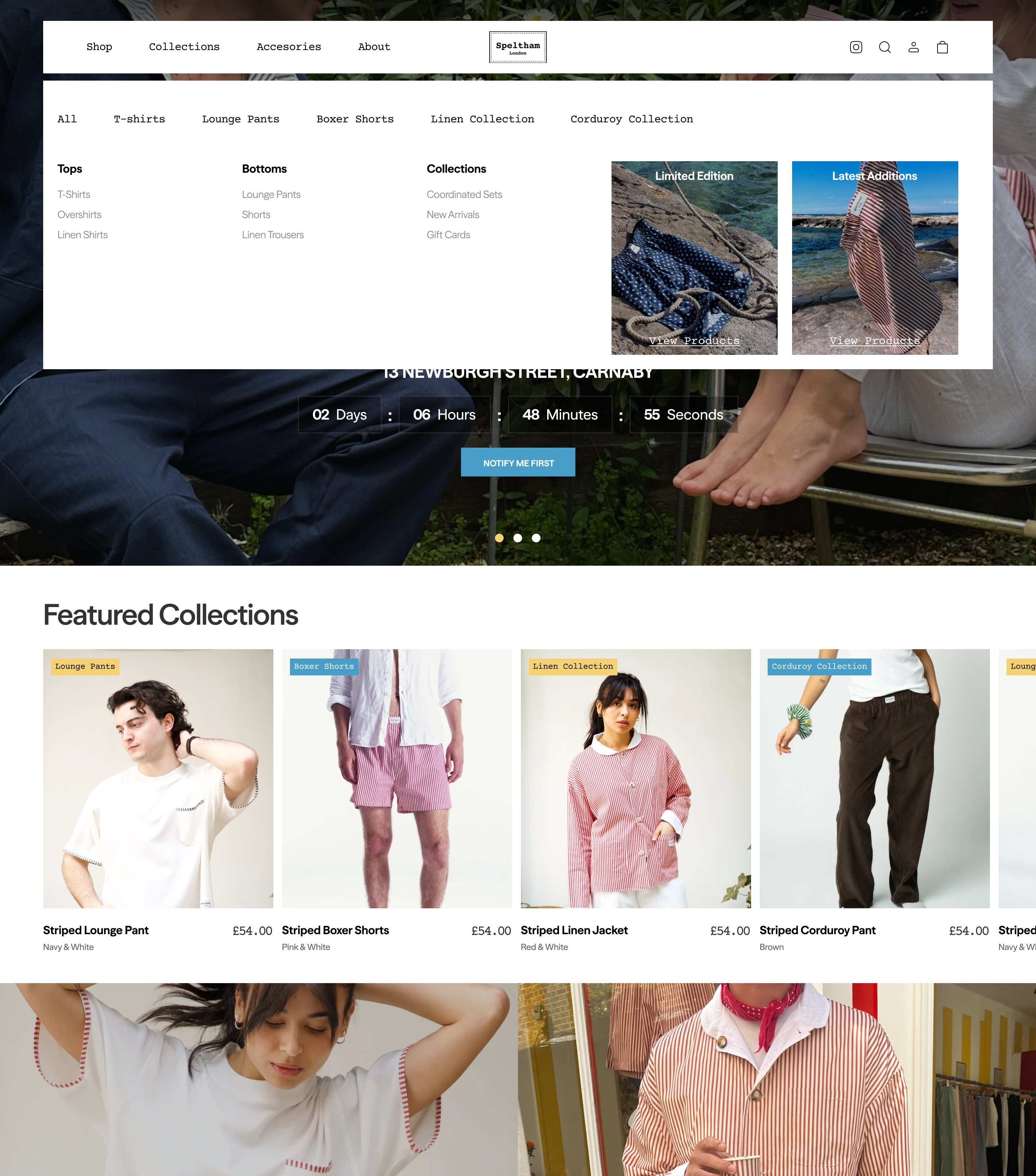 Speltham Website agency branding clothing comfort design ecommerce landingpage unique website