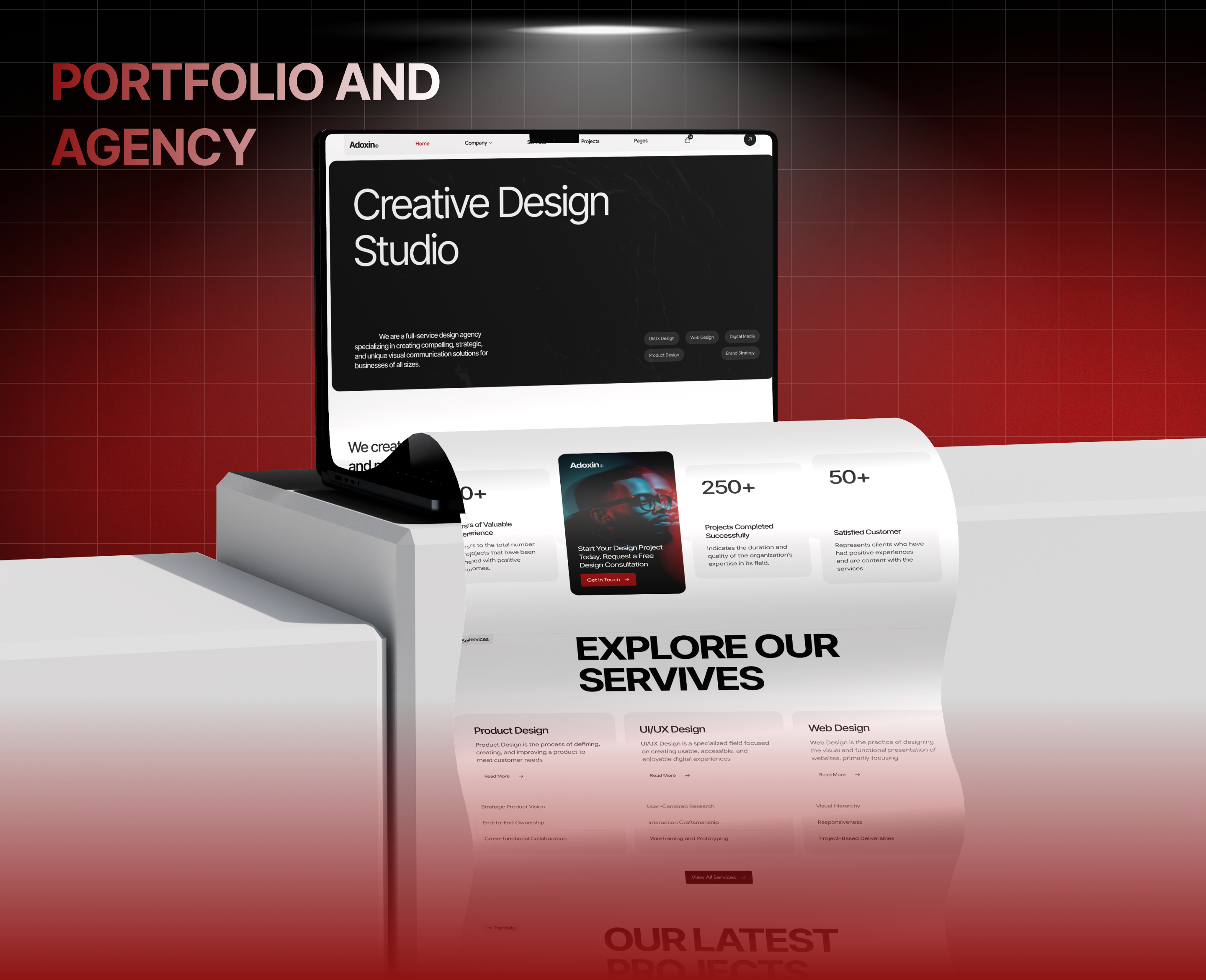 Adoxin – Portfolio & Agency Webflow Template agency brandinfg creative agency creative studio figma graphic design portfolio agency product design showcase ui ui design uiux user experience user interface ux design web design web development webflow webflow development website design