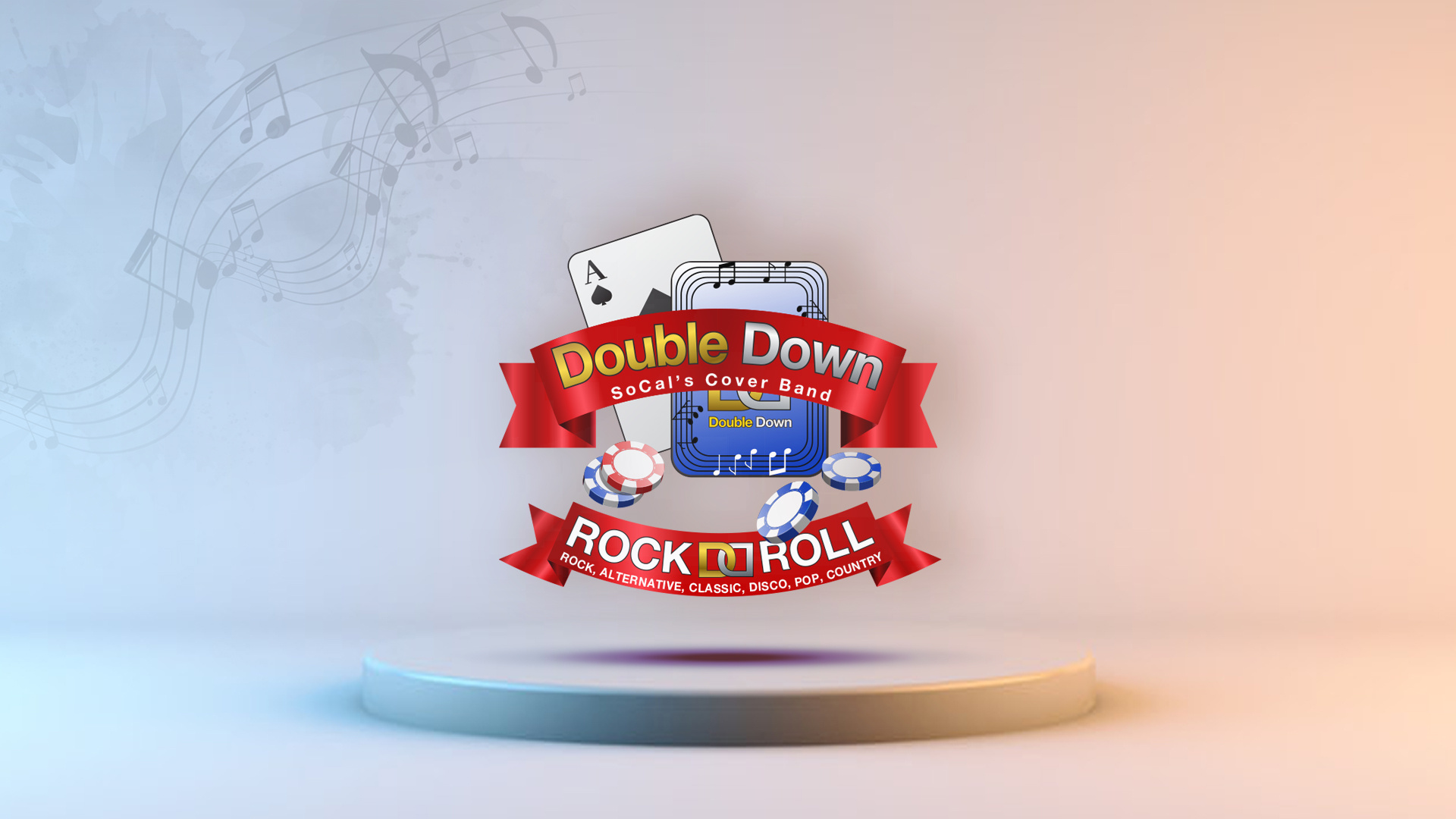 Double Down Band Logo Design 3d brand identity branding clean company cover creative custom graphic design hand drawn logo modern monogram music band play cards print sketch social media wordmark