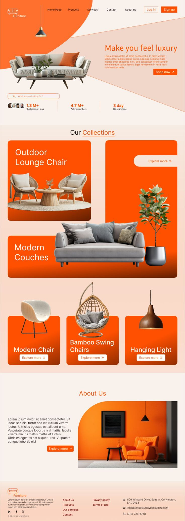 Furniture Website Design 3d animation branding graphic design logo motion graphics ui