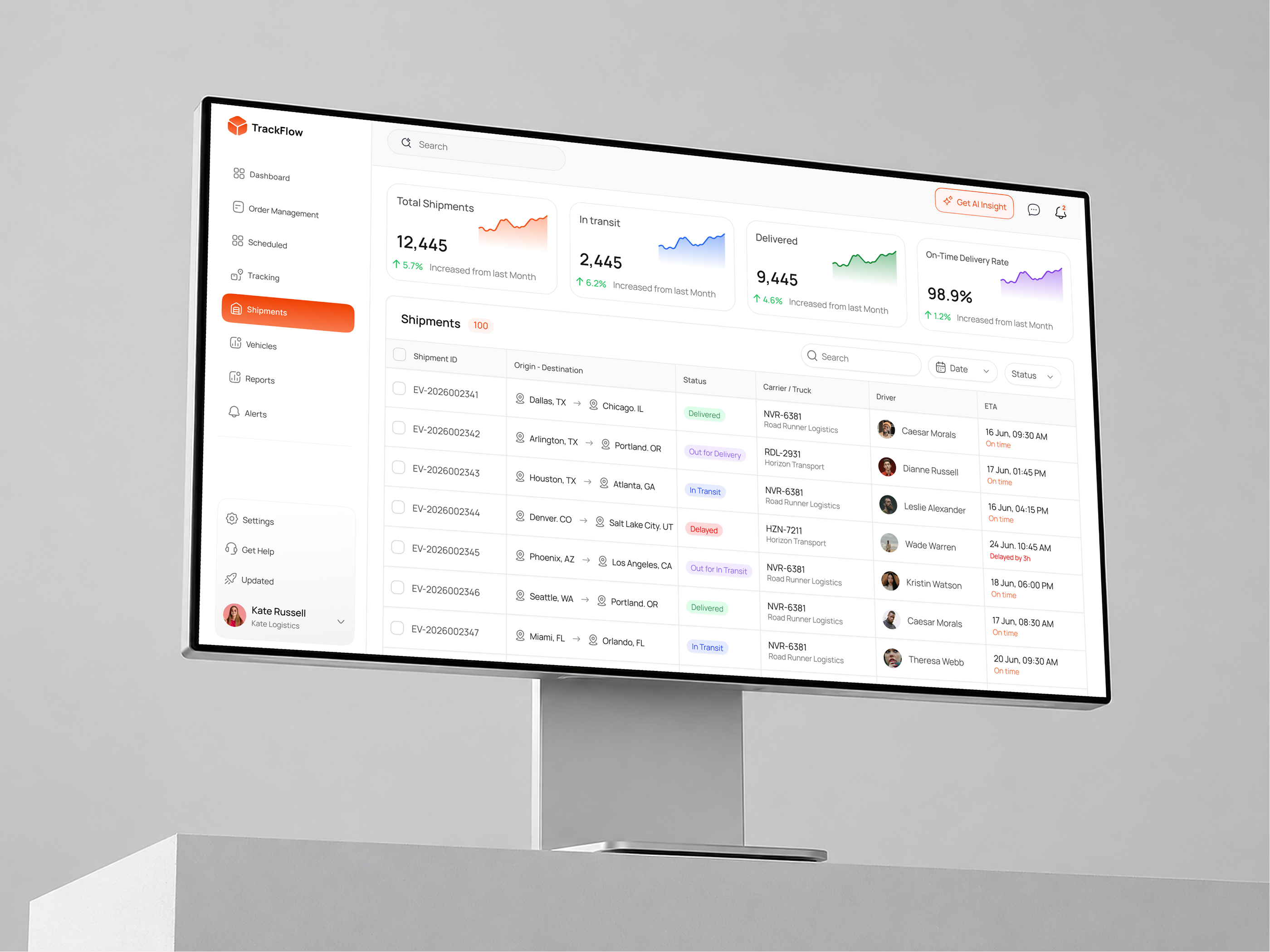 Tracking Dashboard Design analytics chart dashboard delivery desktop gps live tracking location logistics logistics dashboard parcel route tracking shipment tracking shipping stats tracker tracking tracking dashboard transport transportation