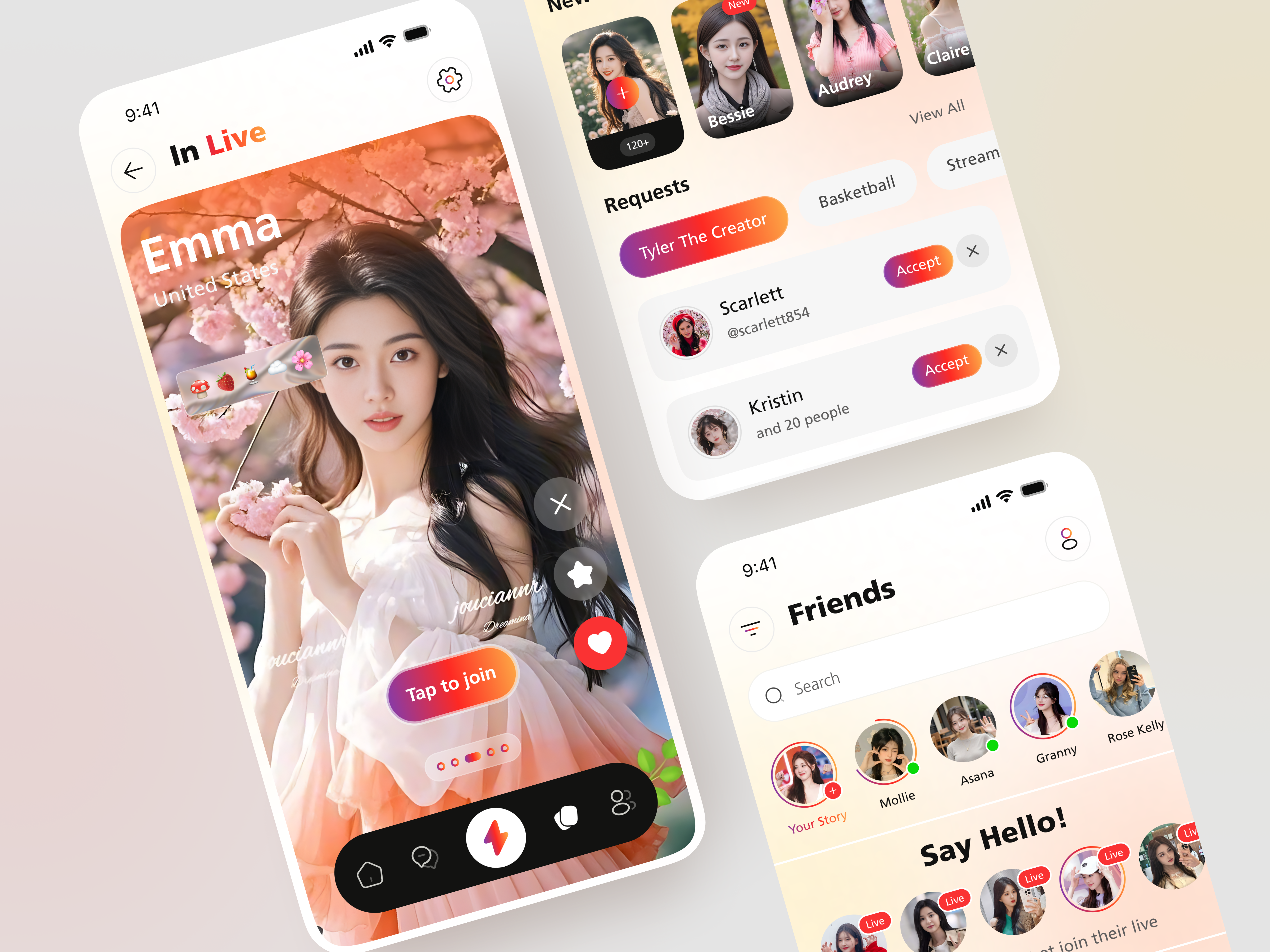Creator Economy Mobile App app design dating app design entertainment app friend finder app live chat live chat room live streaming mobile mobile app design mobile ui saas design social app social media social network social platform uiux user interface video calling app video room app