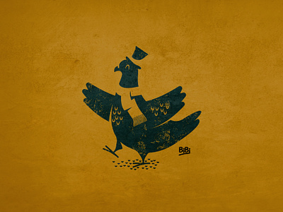 Dancing Mike bird cartoon funny illustration logo pigeon