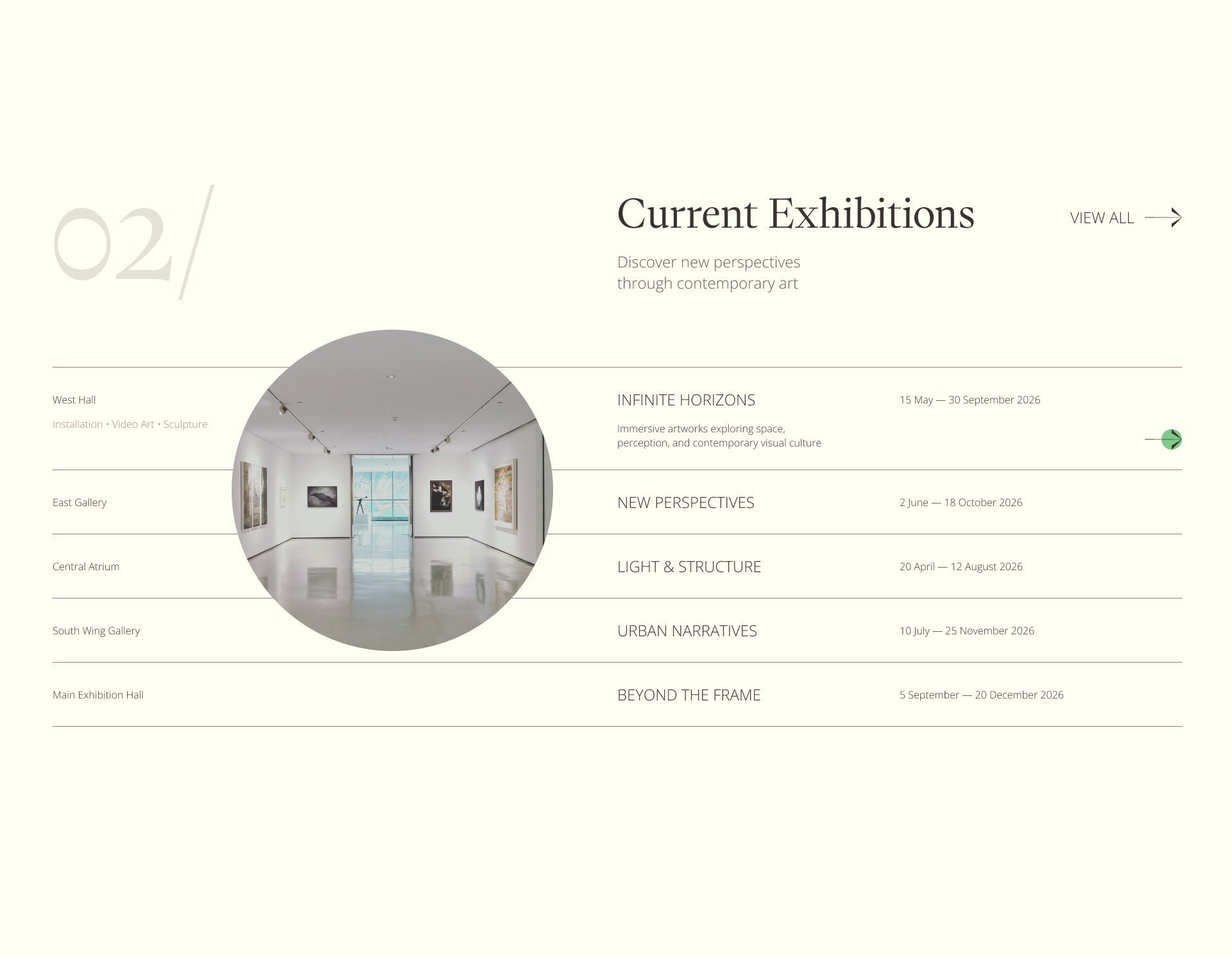 Museum Exhibition List Animation animation landing museum ui