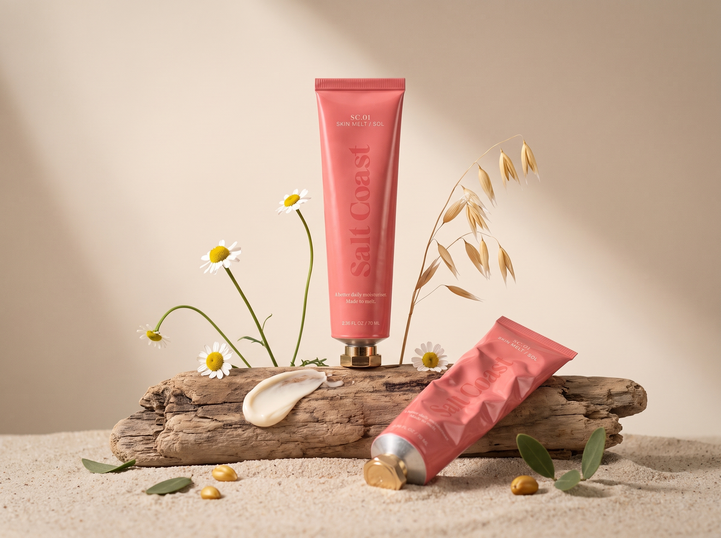 Salt Coast Tube - Packaging Design aesop aluminum australia beauty body bold cosmetic cream elegant luxury minimal modern packaging rhode skin skincare terracota tube