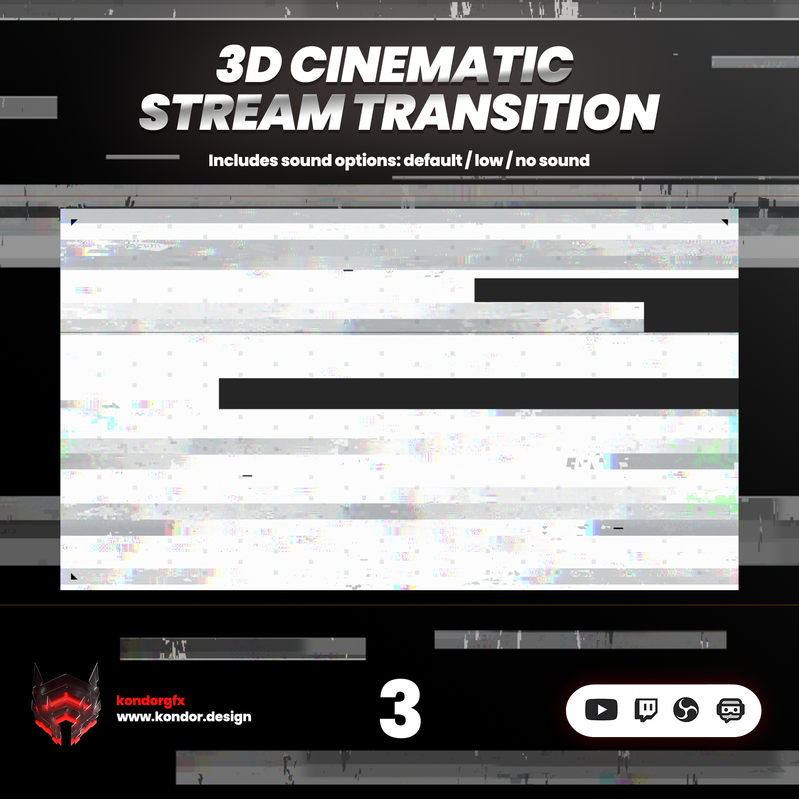 Glitch Stinger Get it here 3d glitch glitch transition for twitch kick stinger obs transition screen stinger animation twitch transition