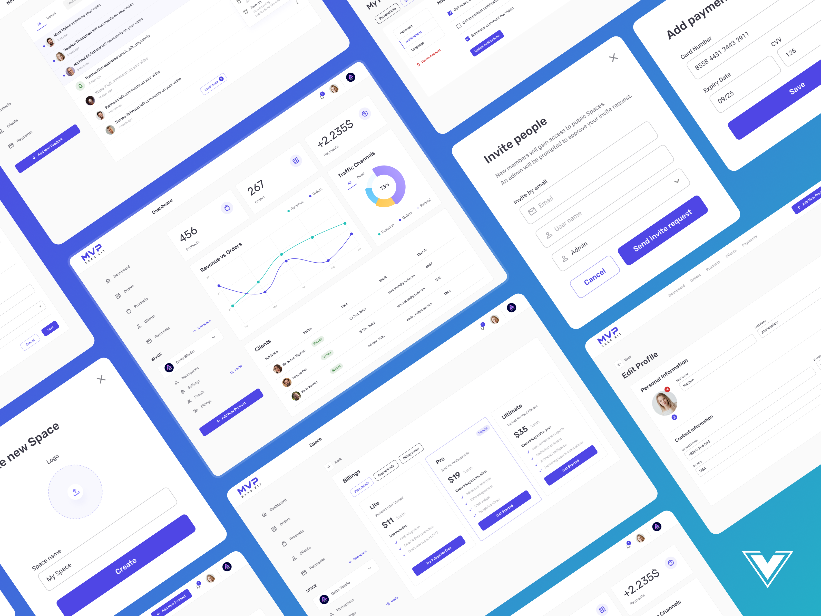 SaaS MVP UI/UX Kit By 2V Modules On Dribbble