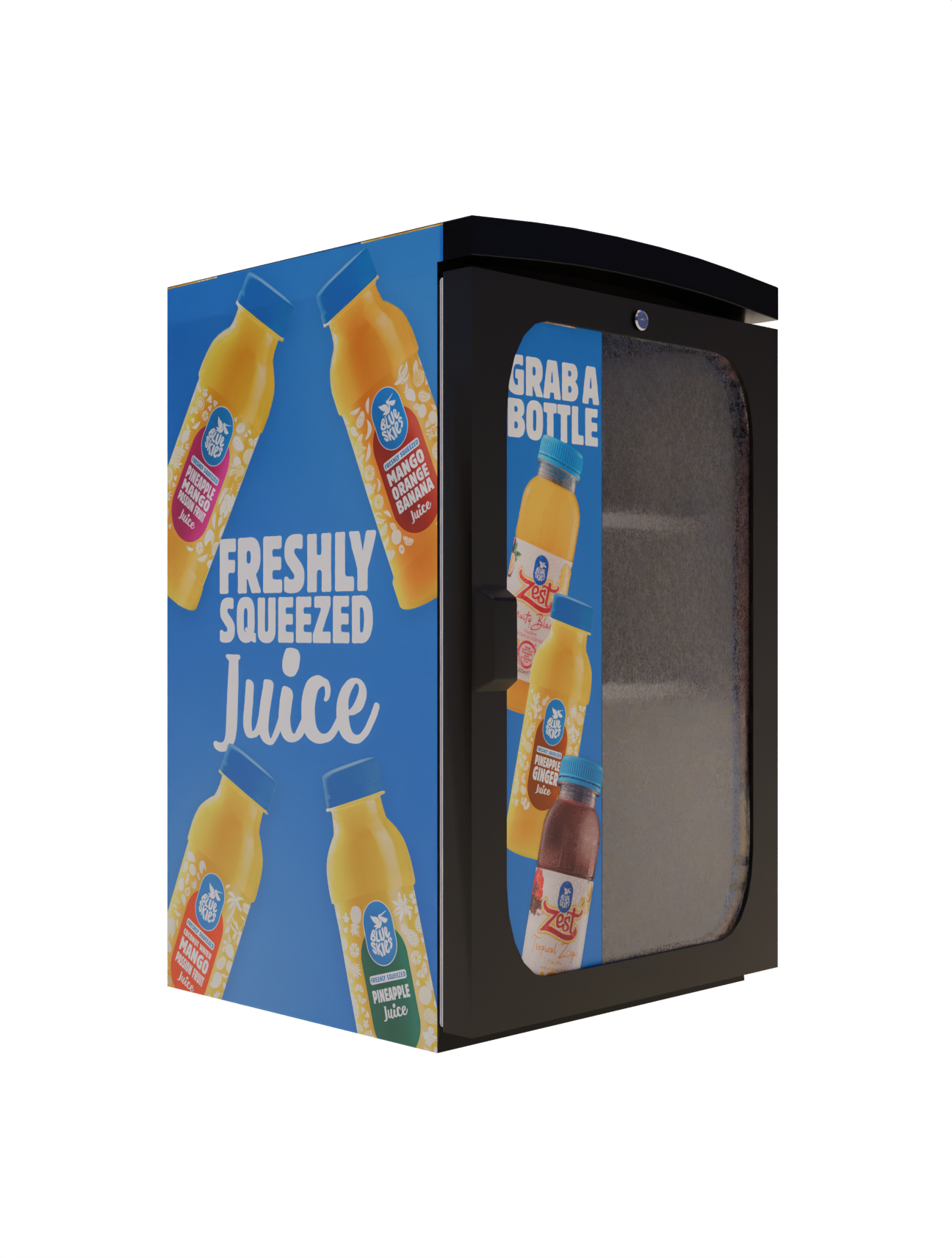 Blue Skies Table Top Freezer Branding 3d branding graphic design