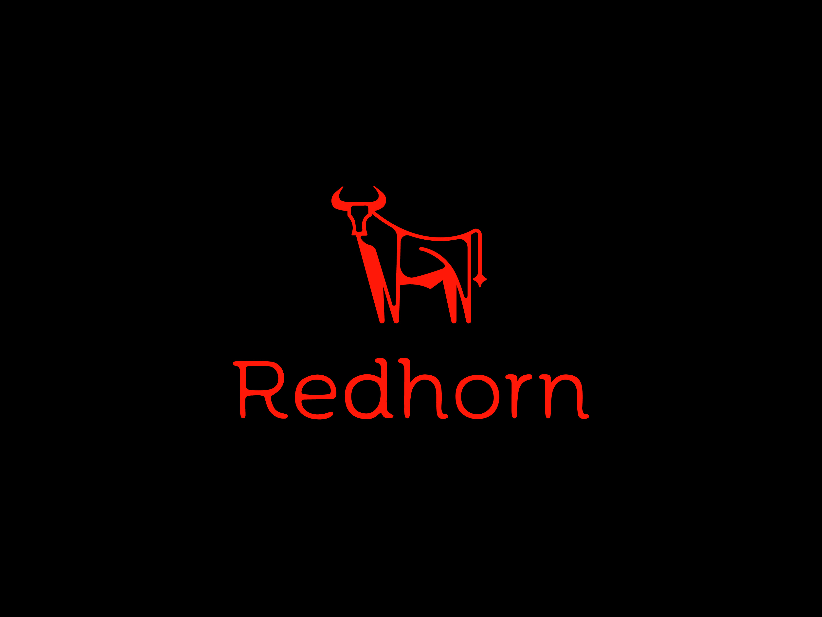 RedHorn animal branding bull cattle design graphic design horn icon iconic illustration logo logo design power red vector
