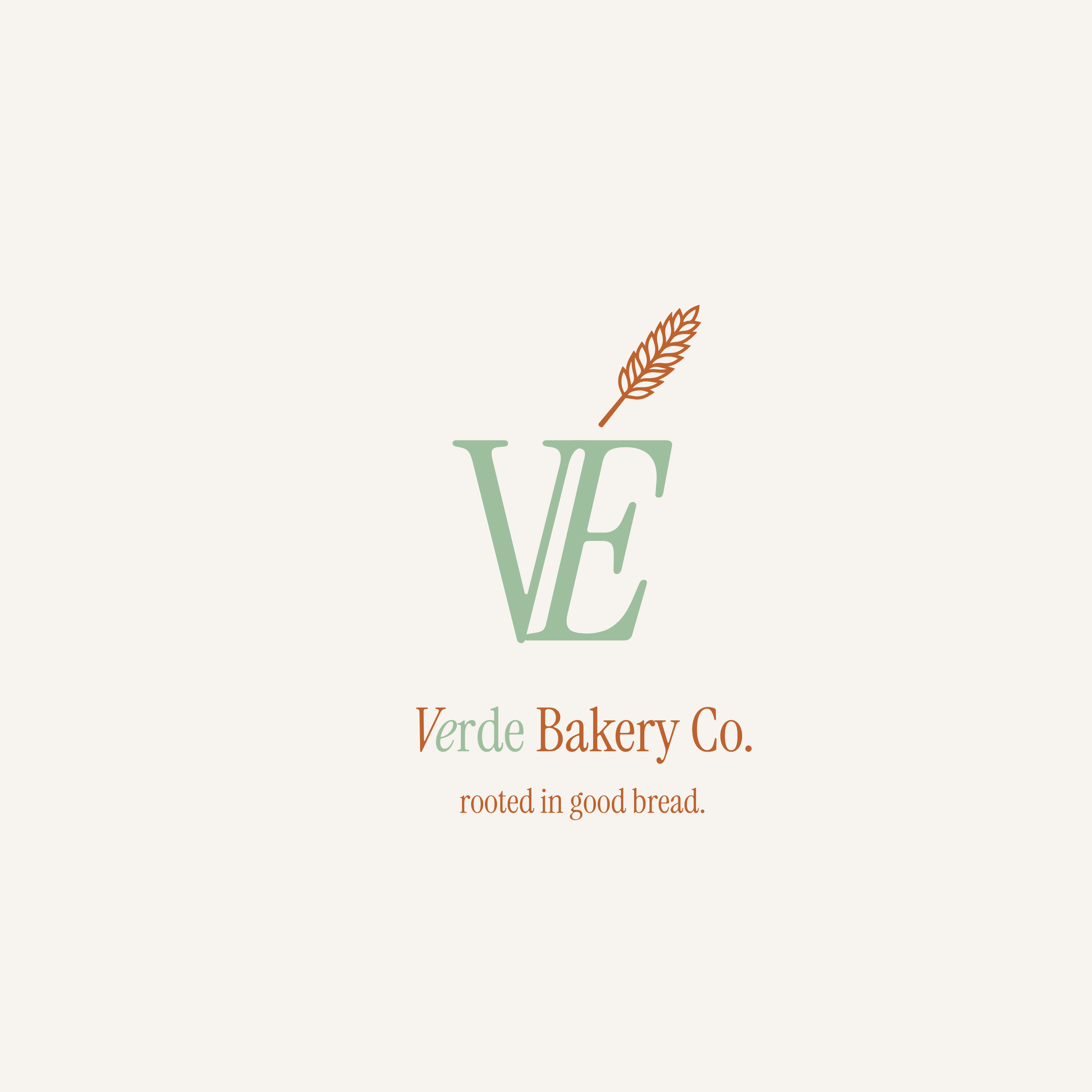 Visual Identity and Mockup of Verde Cafe and Bakery branding graphic design logo