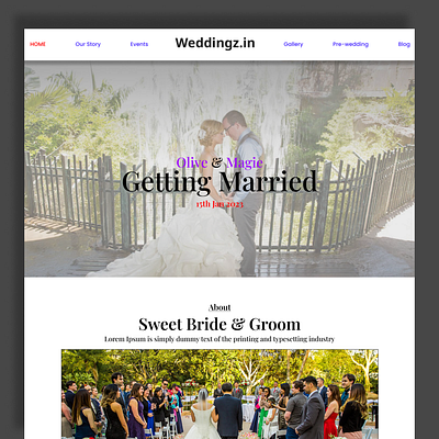 Wedding Invitation Website - Landing Page Concept app branding design illustration logo typography ui ux vector