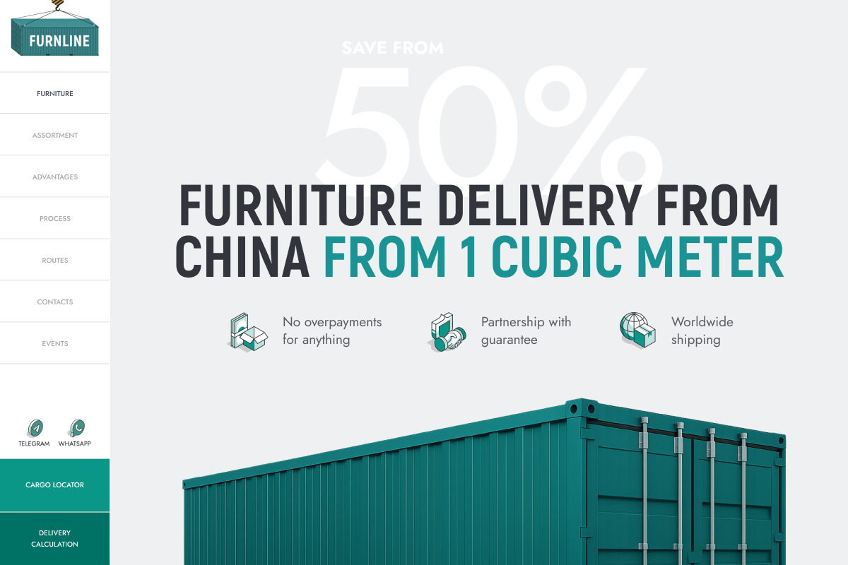 Furnline animation china conversion figma furniture landingpage photoshop ui ux uxui webdesign дизайн китай мебель
