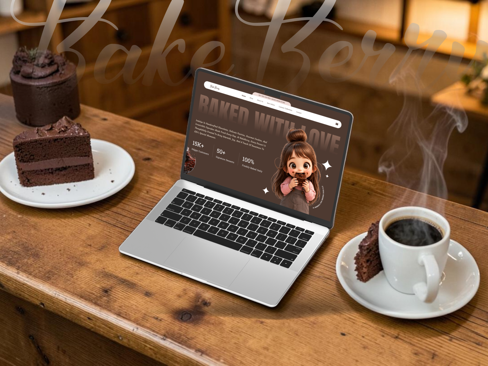 BakeBerry – Bakery & Dessert Landing Page UI app design landing page design ui uidesign uiux web design