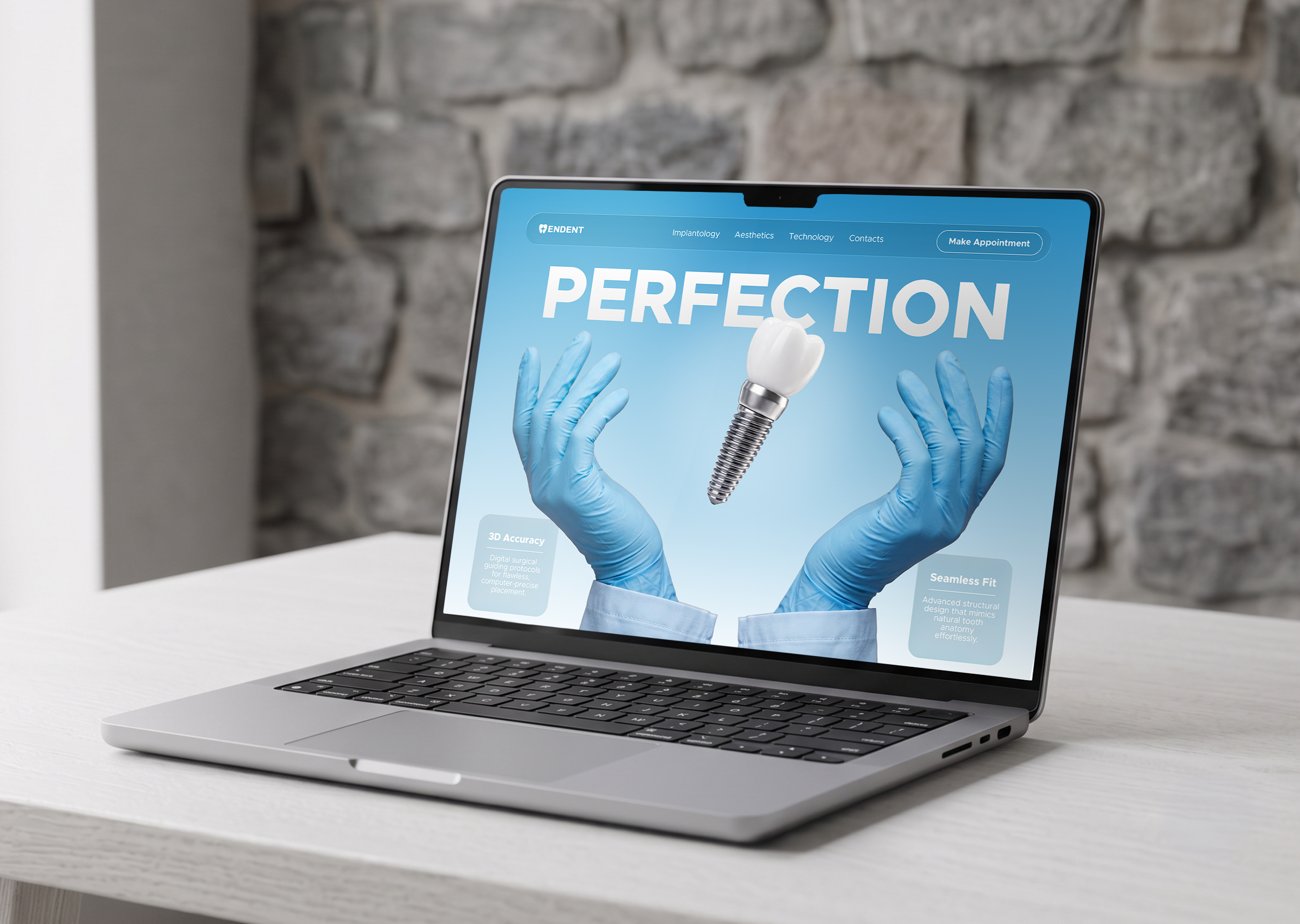 Endent dental clinic homepage design figma homepage ui ui design web design