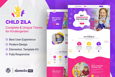 ChildZilla - Elementor Template Kit branding design illustration logo