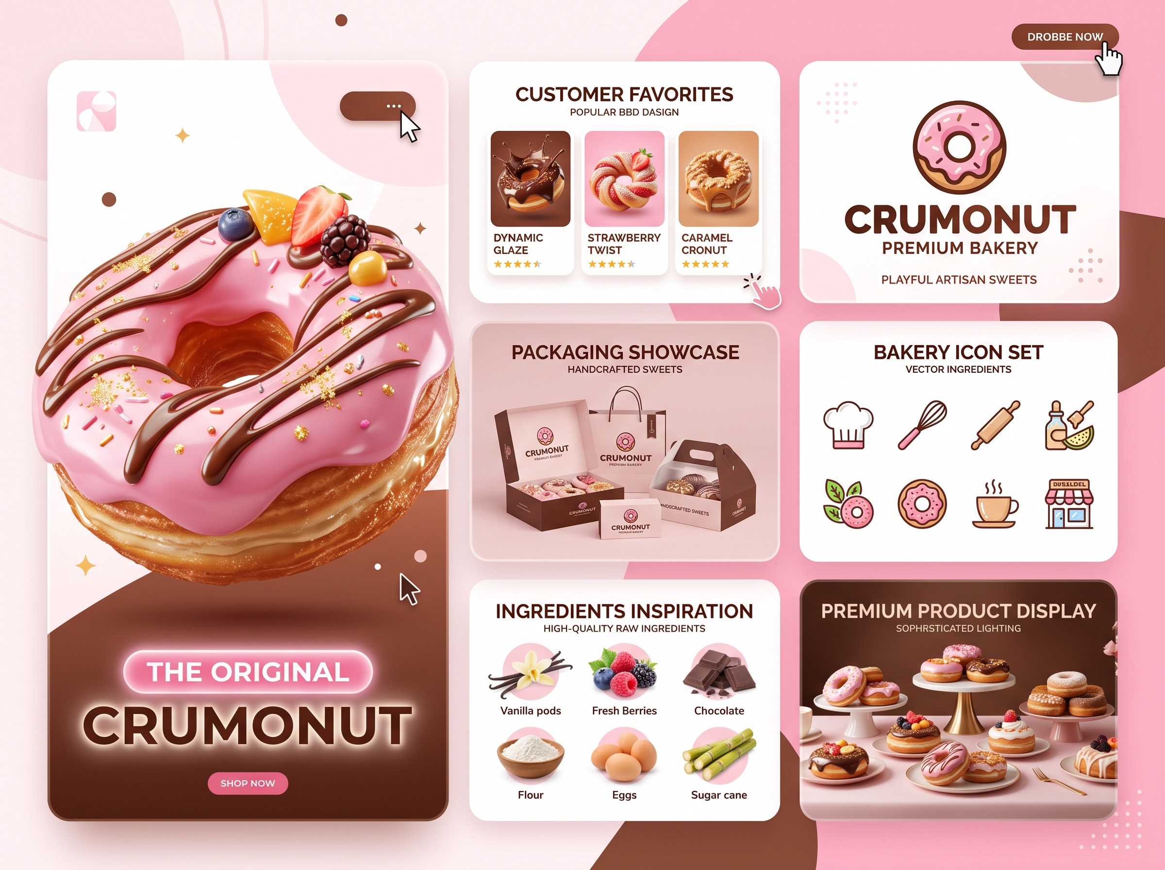 Crumonut - Premium Bakery Brand Identity & Packaging animation brand guidelines brand identity branding corporate identity cybersecurity dark mode ui design system futuristic branding graphic design logo design minimalist logo neon design packaging mockup shield logo stationery design tech logo ui design visual identity