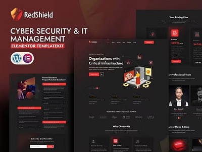 RedShield Cybersecurity and IT Management Kit branding illustration logo