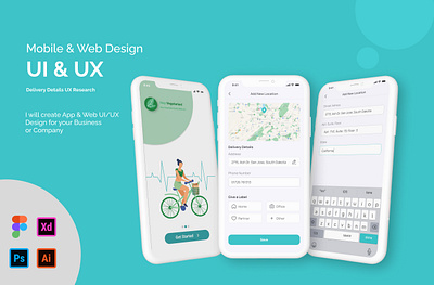 Mobile App for Delivery Details address app delivery address figma mobile app product design ui ux
