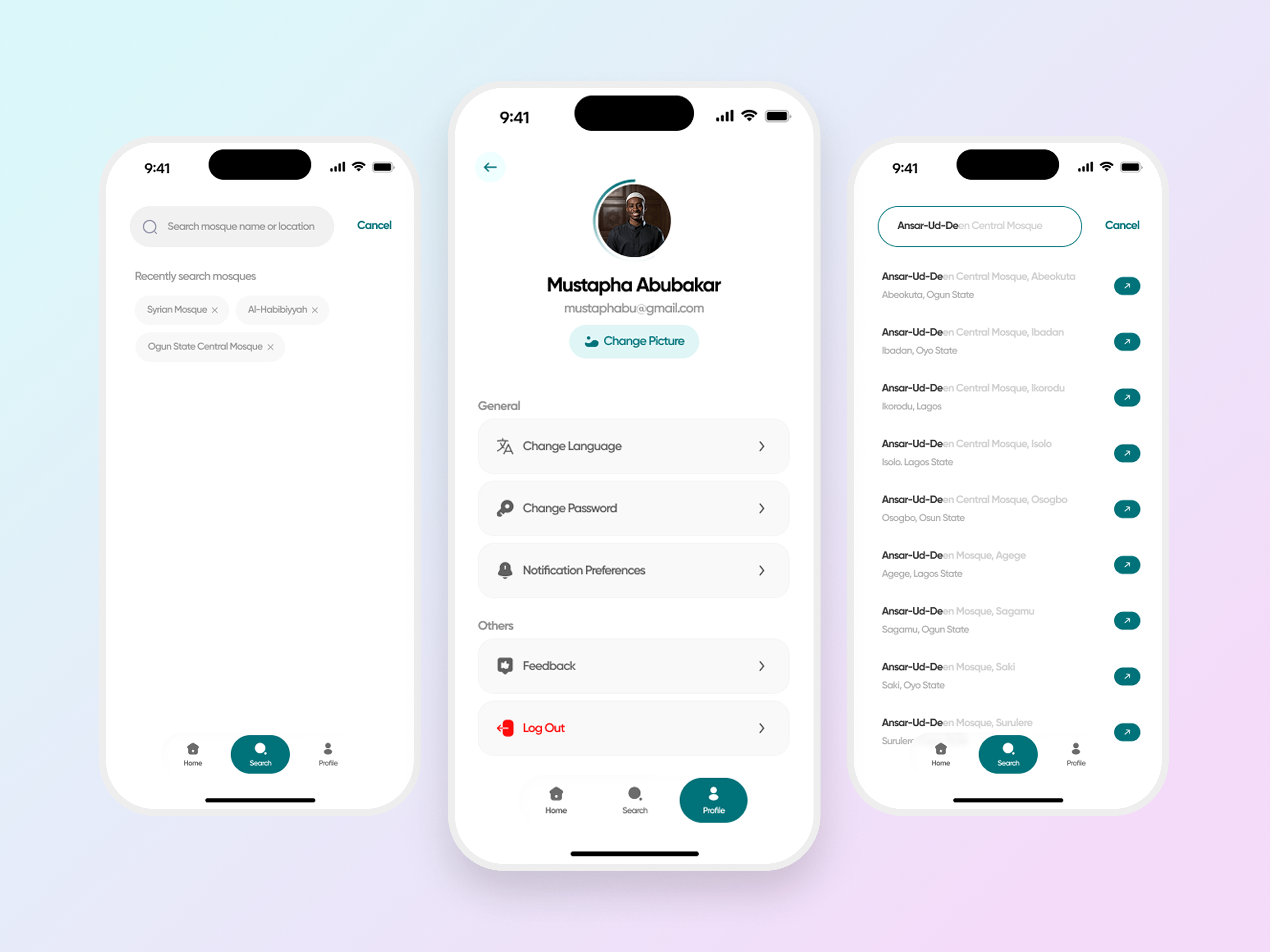 Mosque Finder App – Prayer Times & Mosque Discovery | Mobile App appdesign islamicapp locationapp mobileapp prayerapp uidesign uxdesign