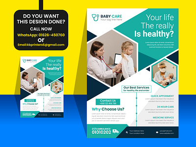 Doctor flyer template for hospital business. ad advertisment branding business care child care doctor flyer doctor flyer template flyer flyer design flyer template graphic design health care health flyer hospital hospital flyer illustration logo medical flyer vector