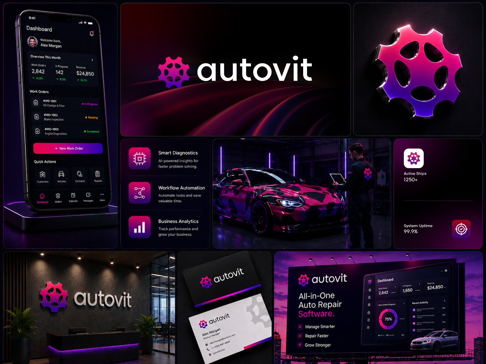 automotive it logo & brand identity design app icon auto tech logo automotive branding automotive identity automotive logo brand identity branding creative graphic design illustration logo logo design repair logo visual identity