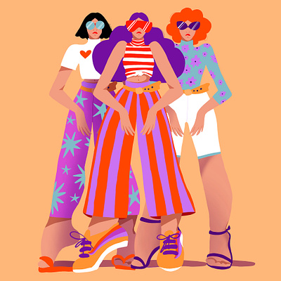 Strong Women Illustration branding illustration ui vector