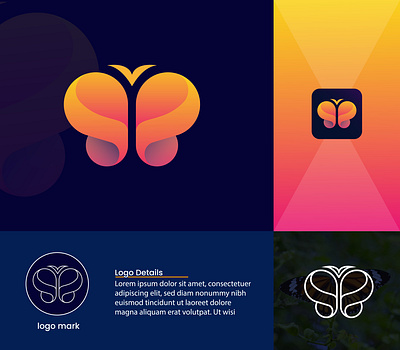 Butterfly Gradient Logo design branding design gradient logo graphic design illustra logo