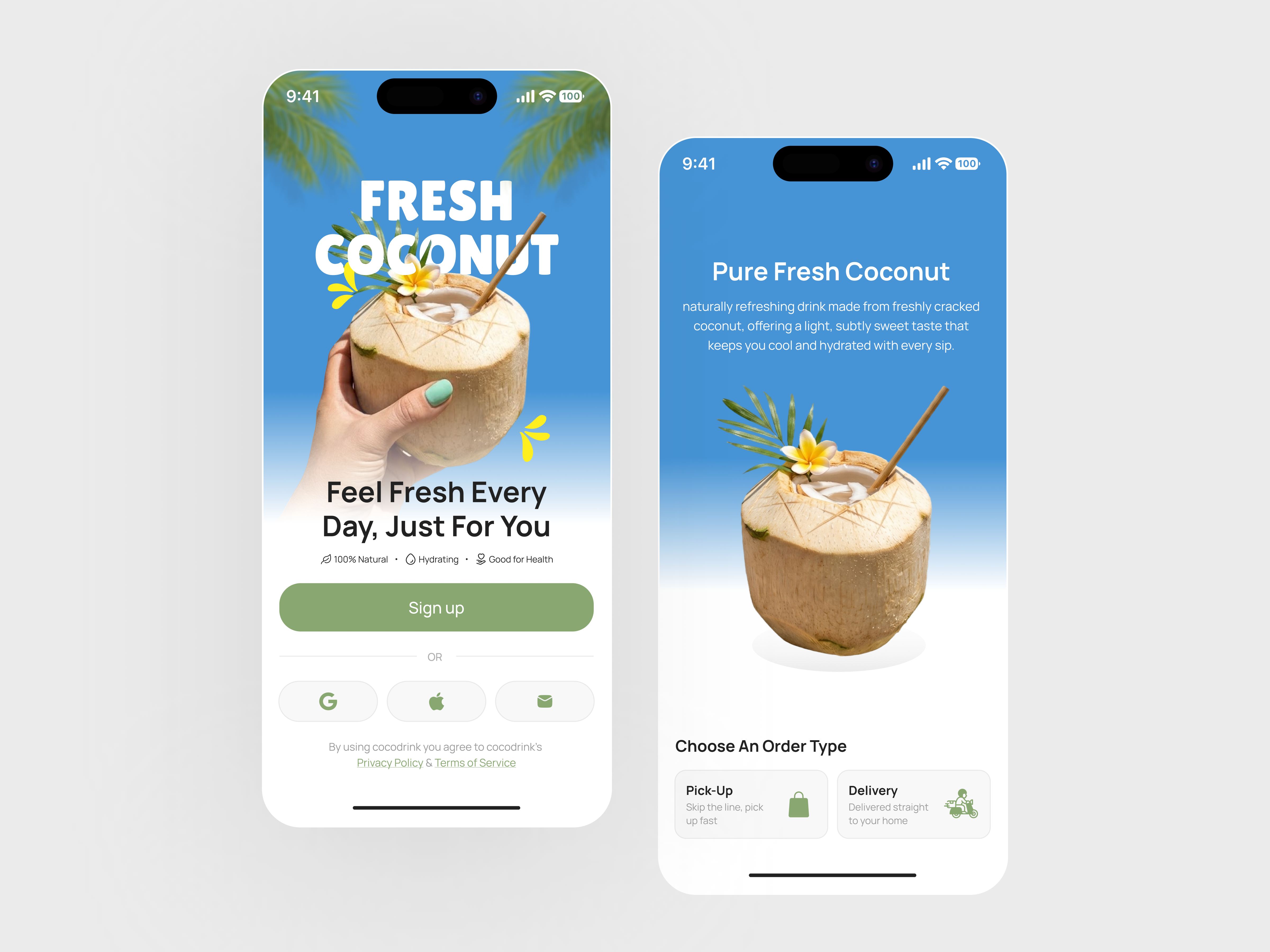 CocoDrink Mobile App beverage design mobile app ui design uiux