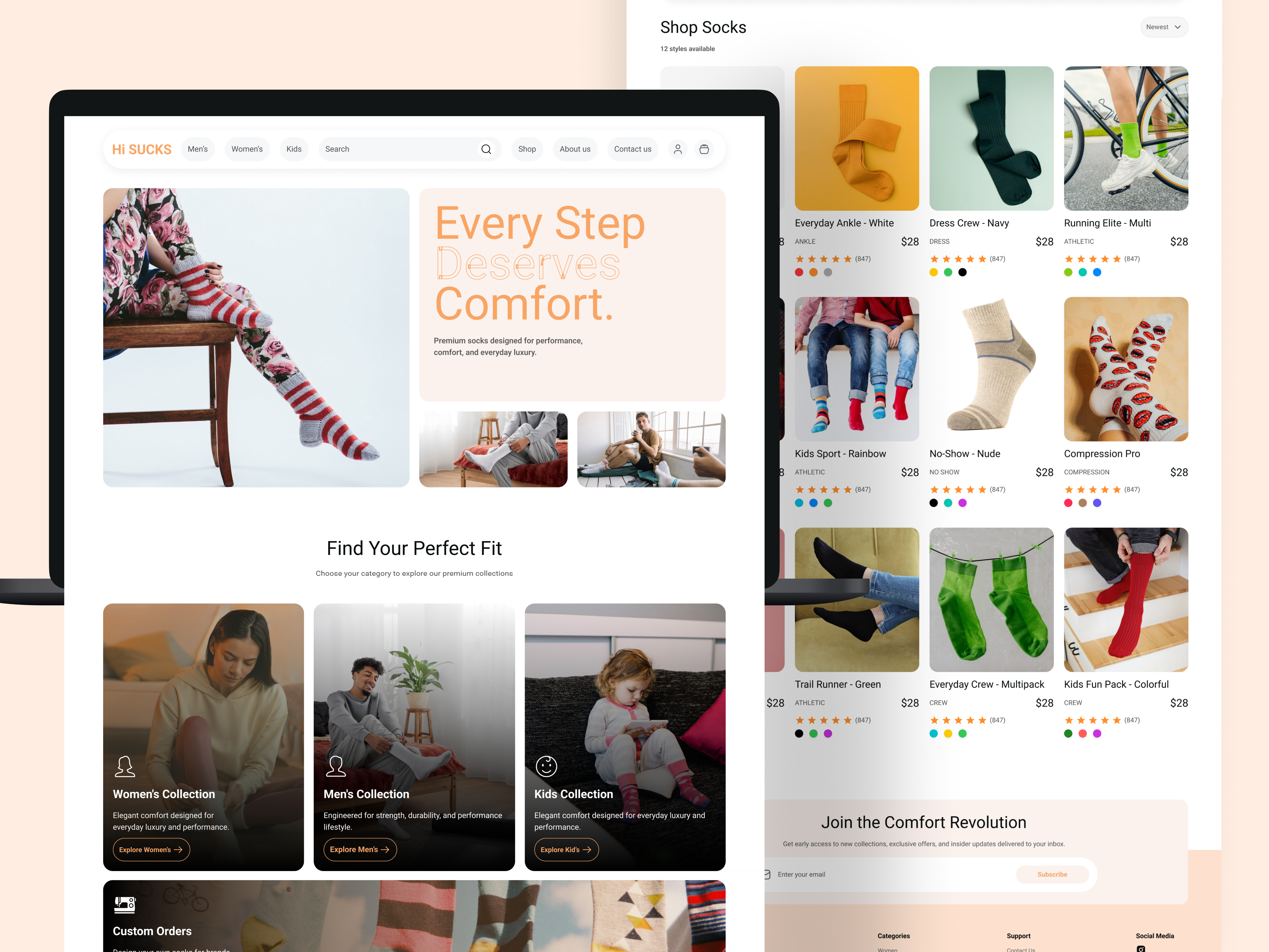 Socks Ecommerce Website UI UX Design in Figma | Website Design ecommerce ecommerce website ecommerce website figma figma design socks socks ecommerce website socks website ui ui design ui ux ui ux design ux design web design web ui website ui design wesbite ux