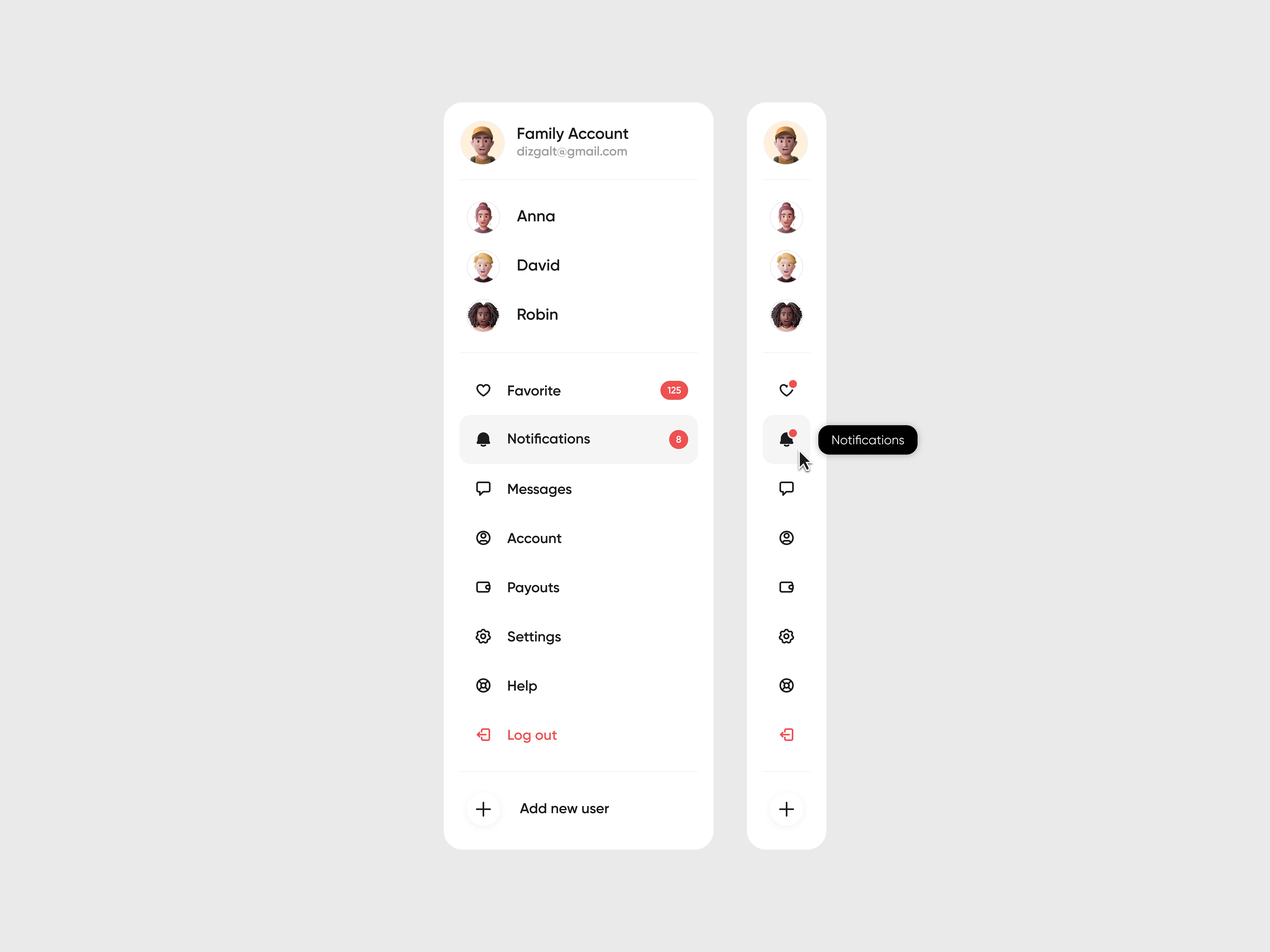 Sidebar Navigation leftmenu light mode nav navigation bar responsive sidebar tooltip uidesign user interface uxdesign web
