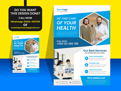 Hospital Flyer Template For Hospital Business. branding care care hospital care services dental flyer design doctor doctor flyer flyer flyer design flyer template graphic design health flyer hospital care hospital services illustration logo medical flyer services flyer vector