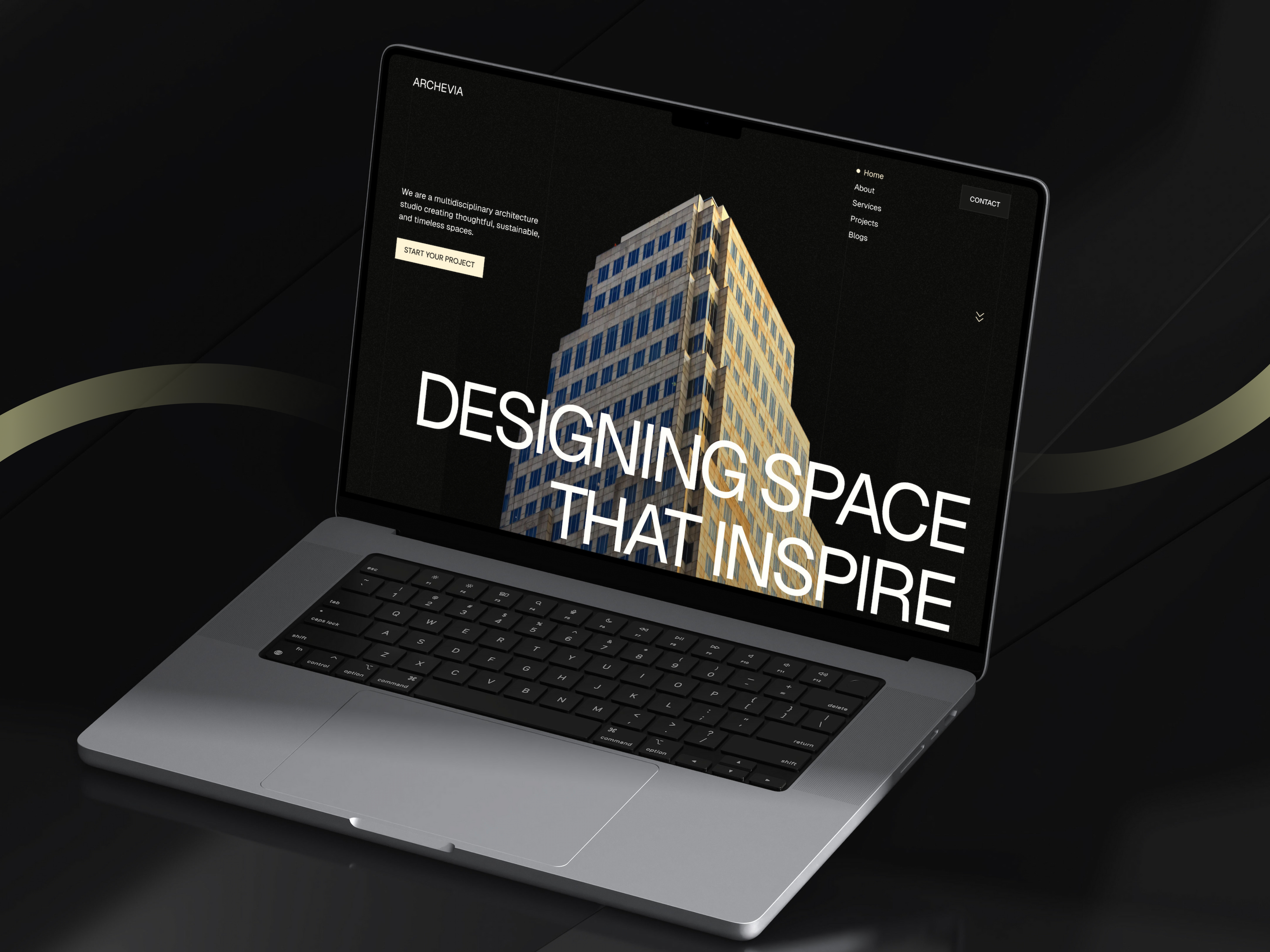 Archevia – Architecture Studio Website Design agency website architecture studio architecture website creative agency dark theme editorial design framer gallery website homepage design interior design landing page minimal design portfolio website real estate responsive design studio website ui design web design web ui webflow