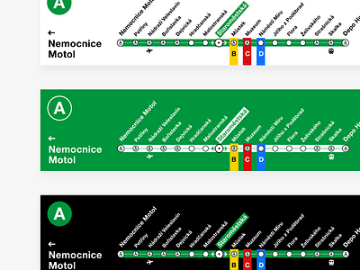 Prague Subway Navigation - Comparison brand identity branding compariton concept design exploration identity layout map navigation nyc plan subway transport transportation tube ui ux