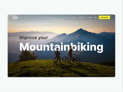Redesign for mountain bike school bold branding bright coaching colors downhill extreme sport figma font heading hero homepage lesson mountainbike rebranding sport ui vivid webflow yellow
