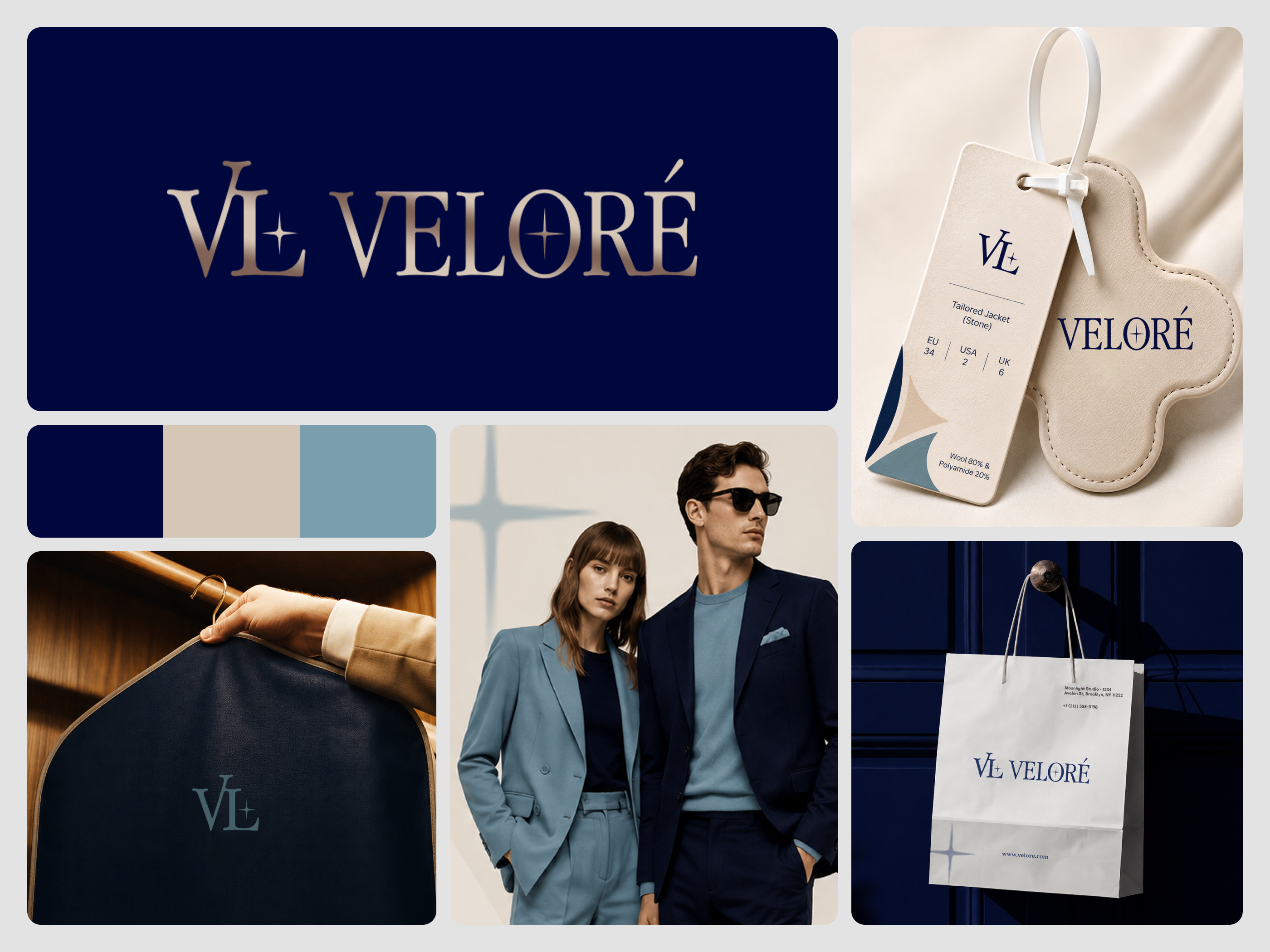 Veloré – Luxury Fashion Brand Identity & Premium Clothing Brandi apparel branding brand identity brand identity designer branding clothing brand design fashion branding fashion logo logo logo designer luxury brand identity luxury branding luxury fashion luxury logo monogram logo premium branding print serif logo visual identity wordmark logo