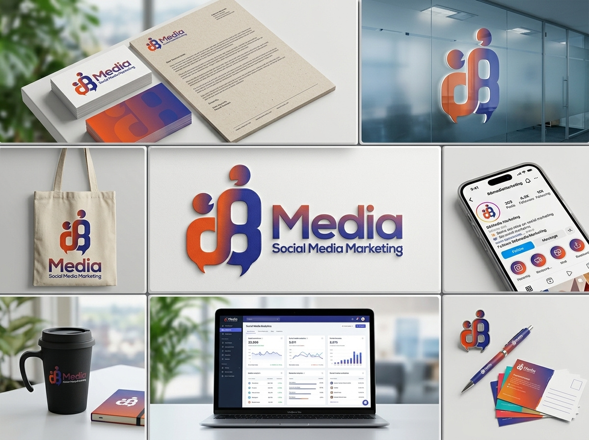 dB Media — Brand Identity & Logo Design System brand identity brand system branding corporate identity creative agency dribbble design geometric logo gradient logo graphic designer logo anatomy logo design logo inspiration minimalist logo modern logo monogram social media marketing tech branding typography vector art visual identity