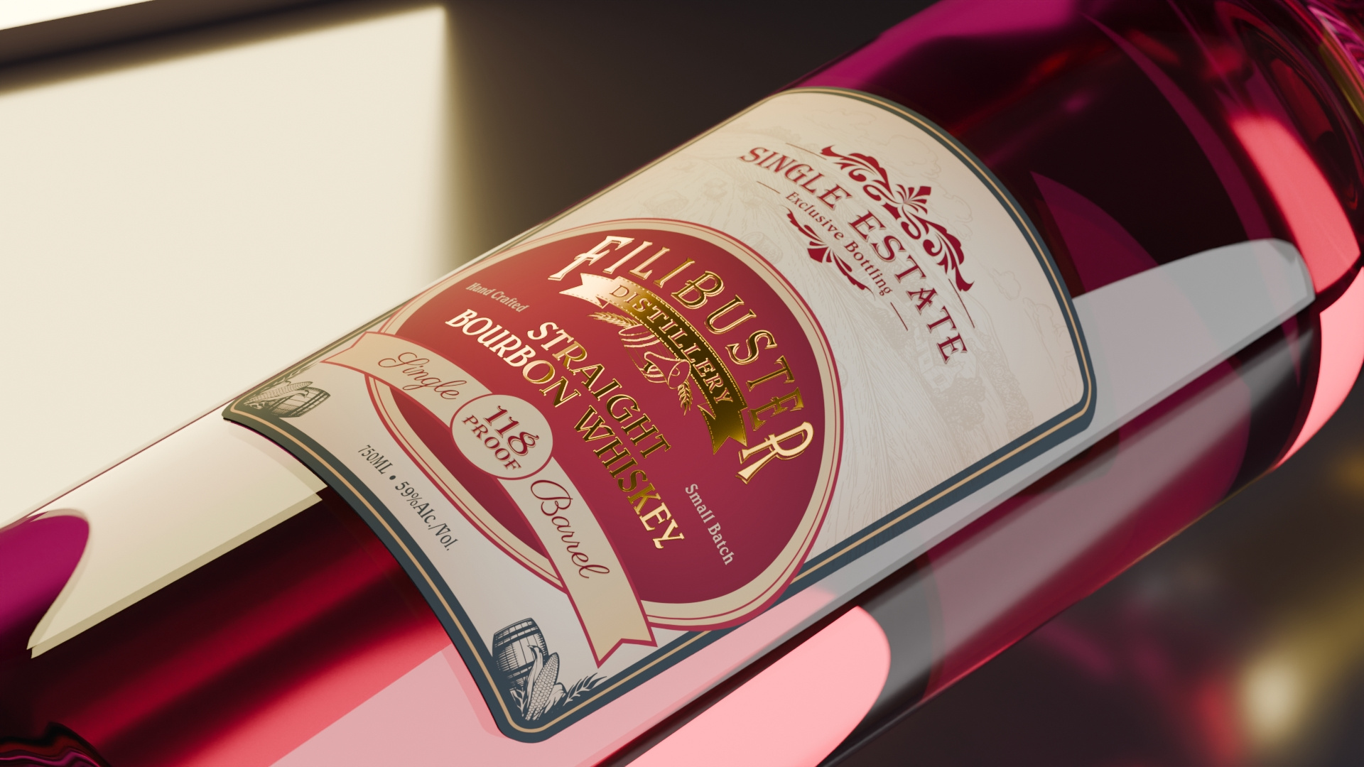 Premium Packaging Design | Blender × Adobe Illustrator 3d art branding creative design graphic design masking typography vector whiskey label