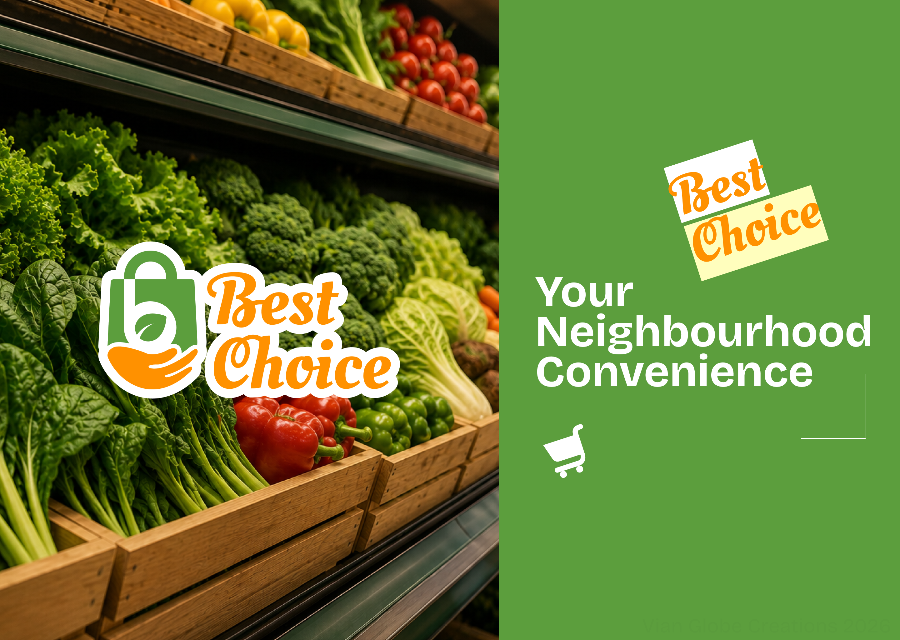 A Fresh Identity for Best Choice:: Logo & Brand Identity best branding choice convenience store fruits graphic design green grocery guide hypermarket identity logo mockup motion graphics orange shop store supermarket support vegetables