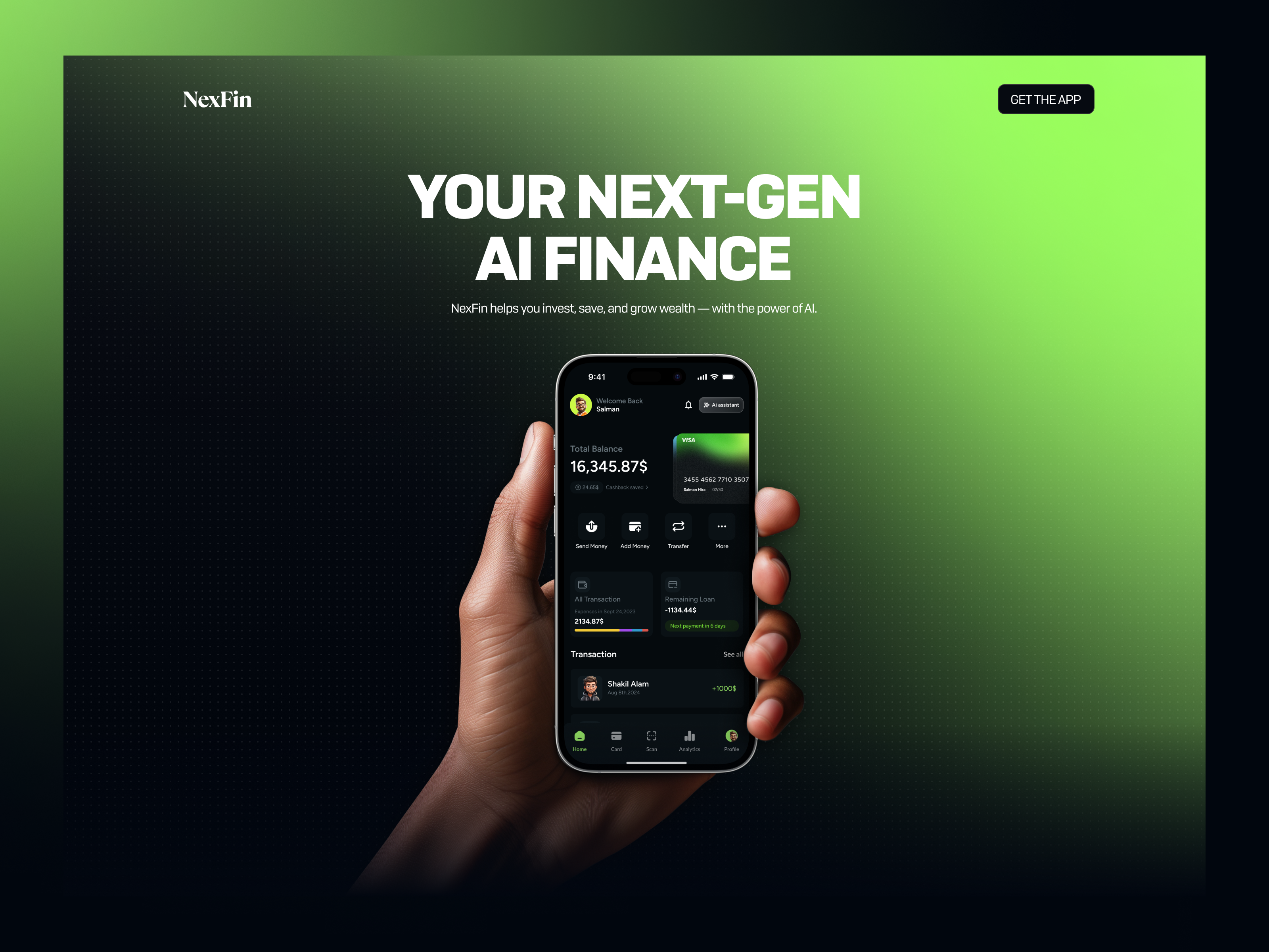 AI Powered Fintech App Landing Page Design & Development ai ai landing page ai powered app website ai website design figma to framer framer framer design framer development framer expert illustration landing page landing page design landing page expert saas saas website ui website design website designer website redesign