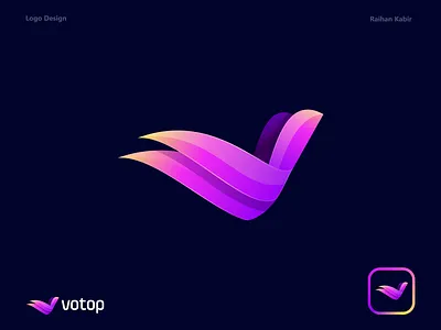 Votop logo, logo design, branding, identity abstract logo brand design brand identity branding business logo creative gradient logo illustration letter logo logo logo design logo designer logo mark logo type minimalist logo modern logo technology logo unique logo v logo v mark