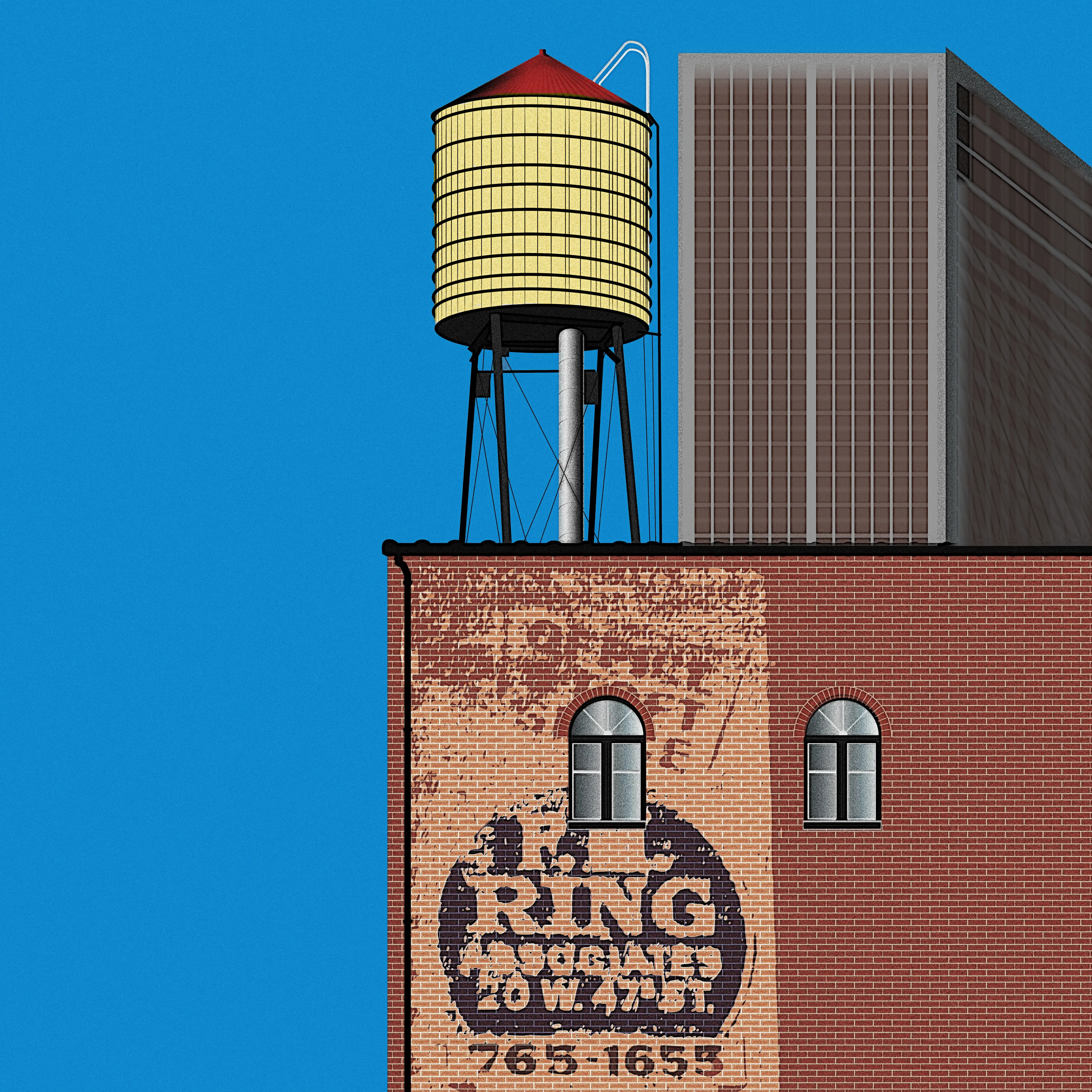 tower ghost ad illustration new york noise shunte88 vector water tower