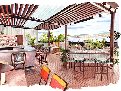 Restaurant interiors 2 aquarelle art art work design drawing interior illustration interior art interior design nature painting interior render art render drawing render paint render watercolor sketch visual visual art watercolor watercolor interior watercolour