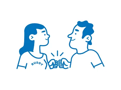 buddy blue buddy illustration
