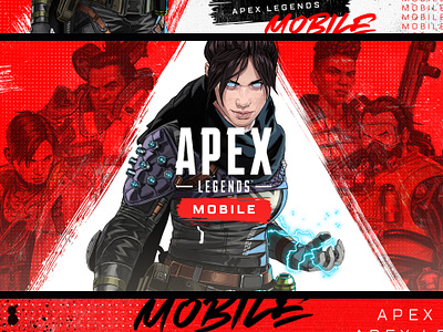 Apex Legends Mobile apex apex legends brand branding brush collage gaming grit grunge ink logo mobile punk splatter studio tech texture type typography video game